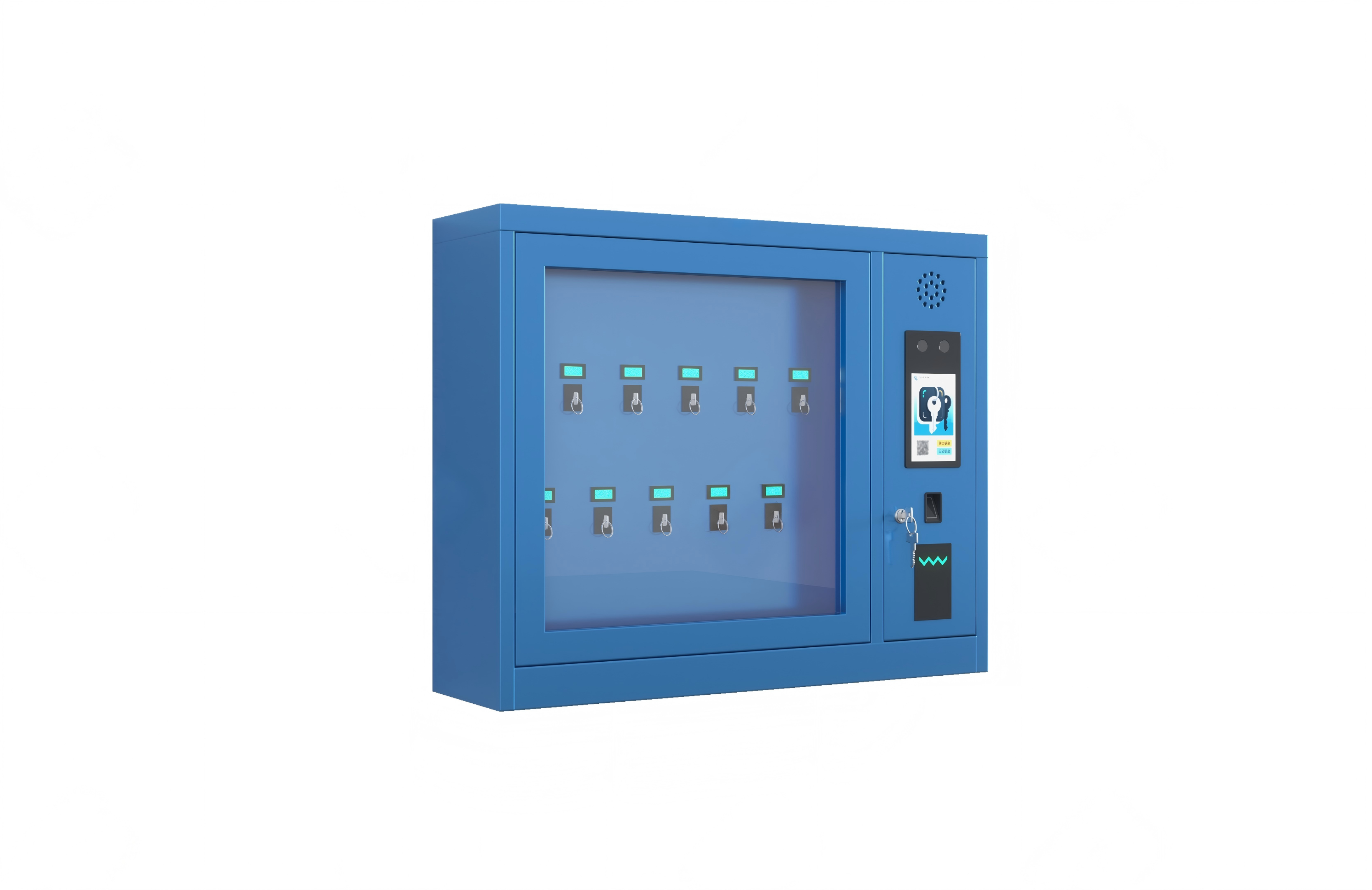 Wall mounted key cabinet with 10 seats