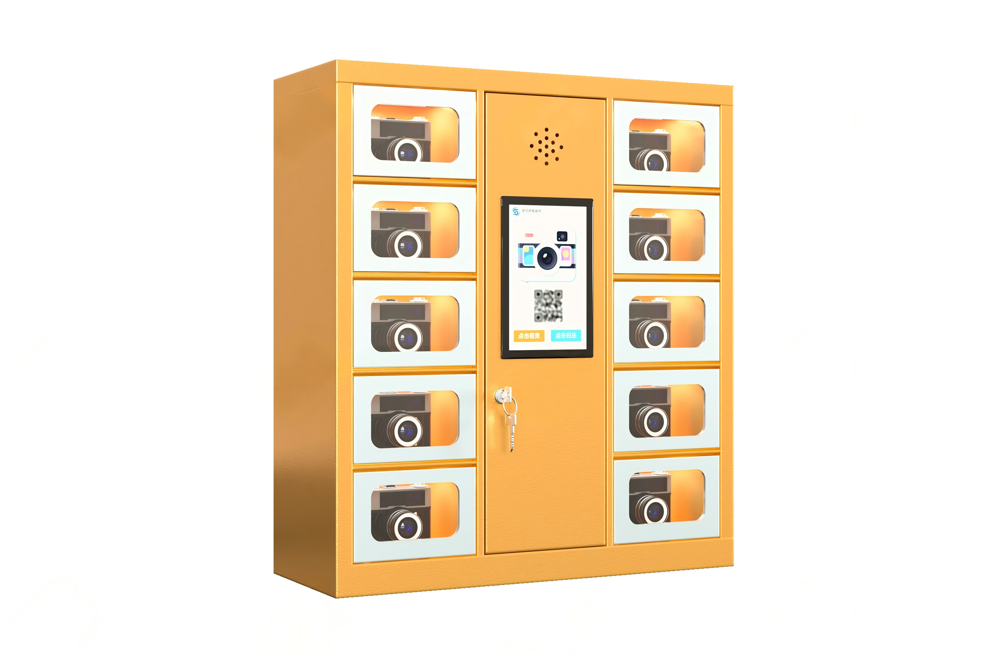 Smart camera rental cabinet