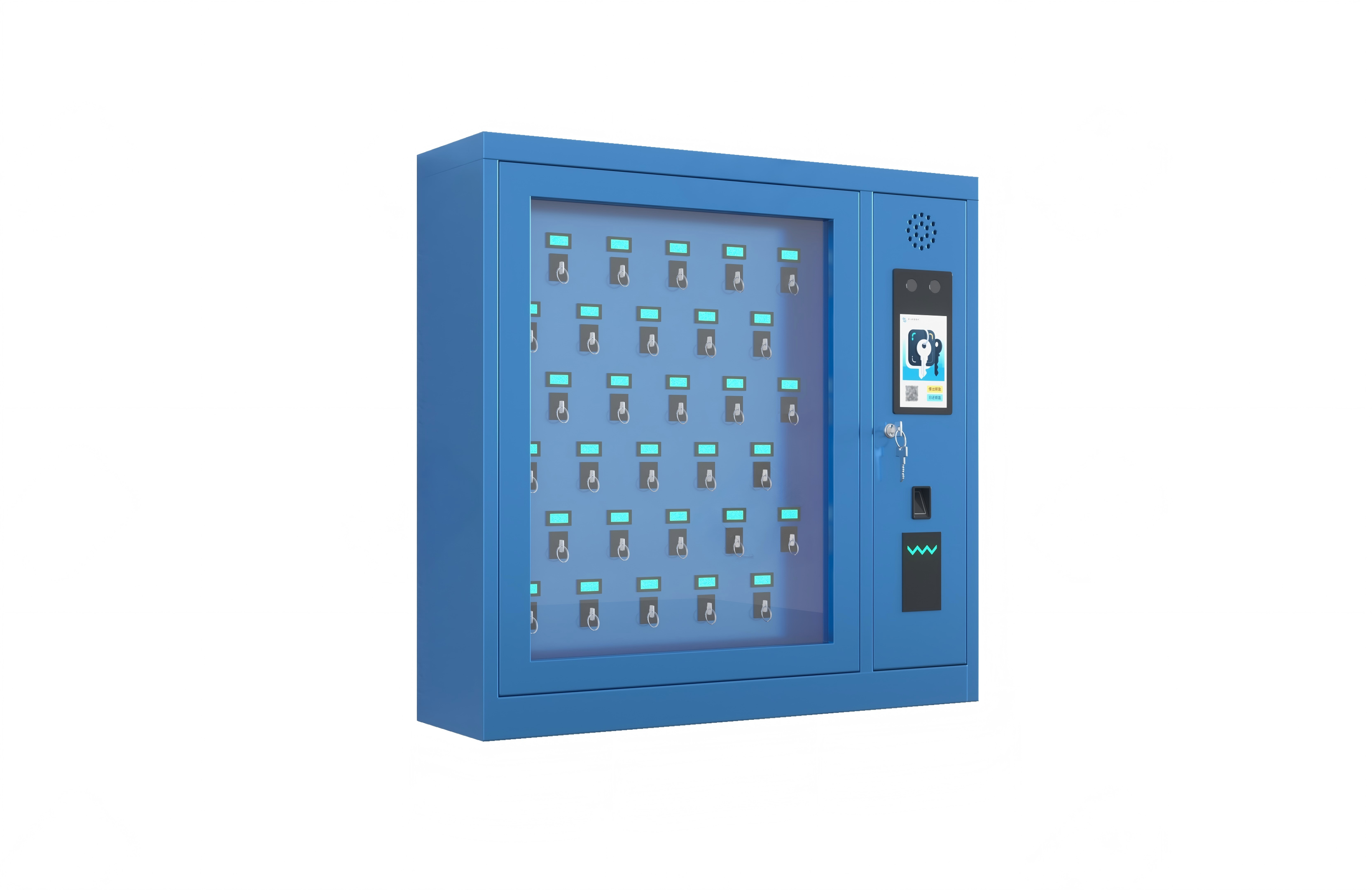 Wall mounted key cabinet with 30 seats