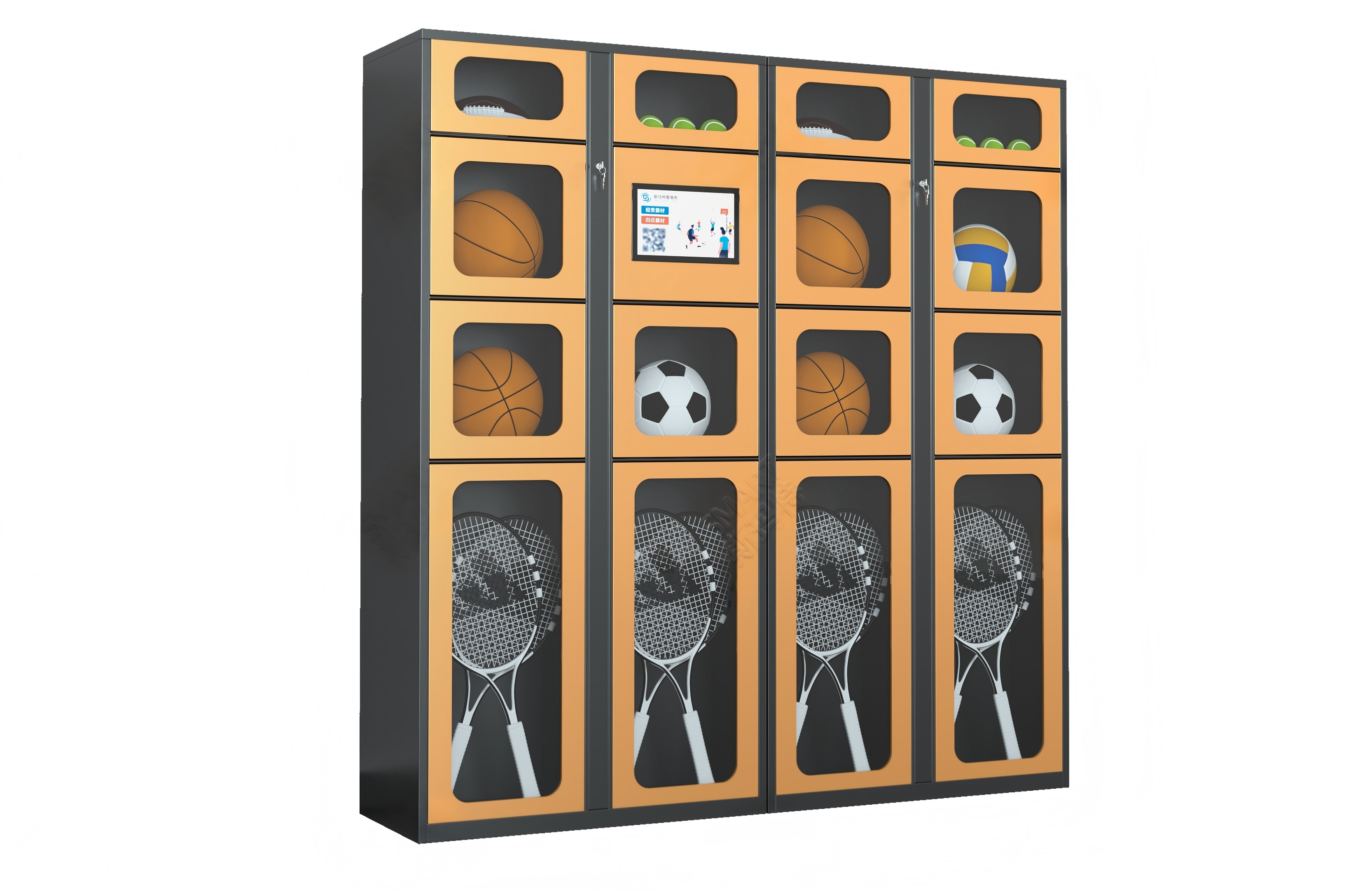 Intelligent sports equipment rental material cabinet